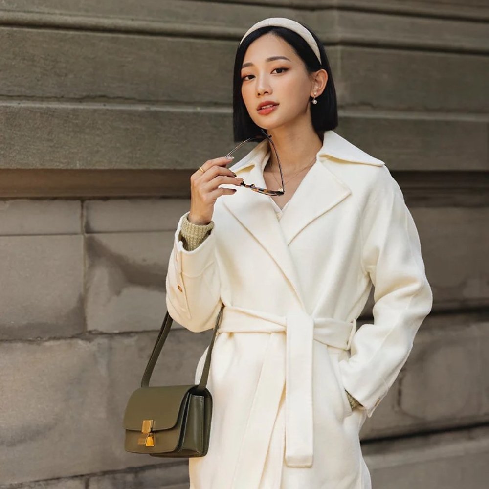 Petite Studio NYC Morgan Wool Coat in Ivory